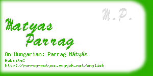 matyas parrag business card