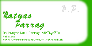 matyas parrag business card